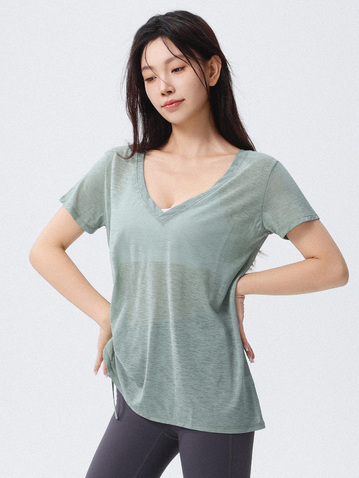 Pilates V Yoga - Loose Lightweight Short Sleeve Yoga Sportswear