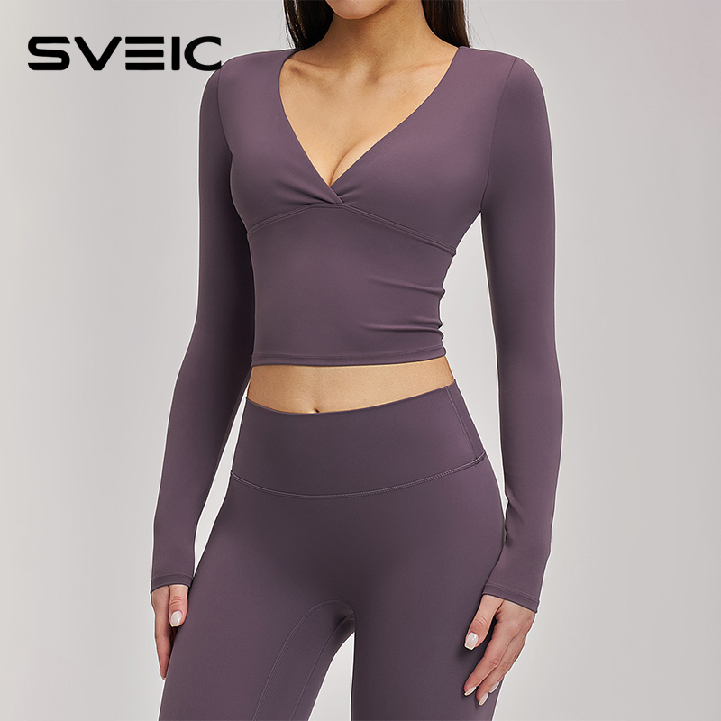 SVEIC Yoga Long Sleeve V Neck  - Pilates V Yoga 评论和价格