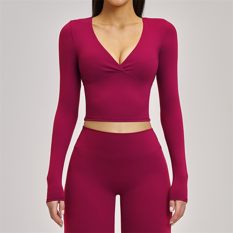 SVEIC Yoga Long Sleeve V Neck  - Pilates V Yoga 评论和价格