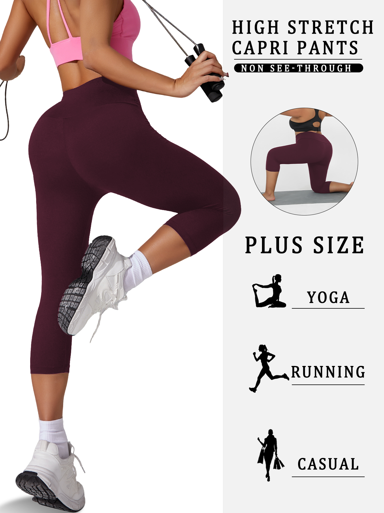 Plus Size Women's High Waisted - Pilates Yoga Outfit 评论和价格
