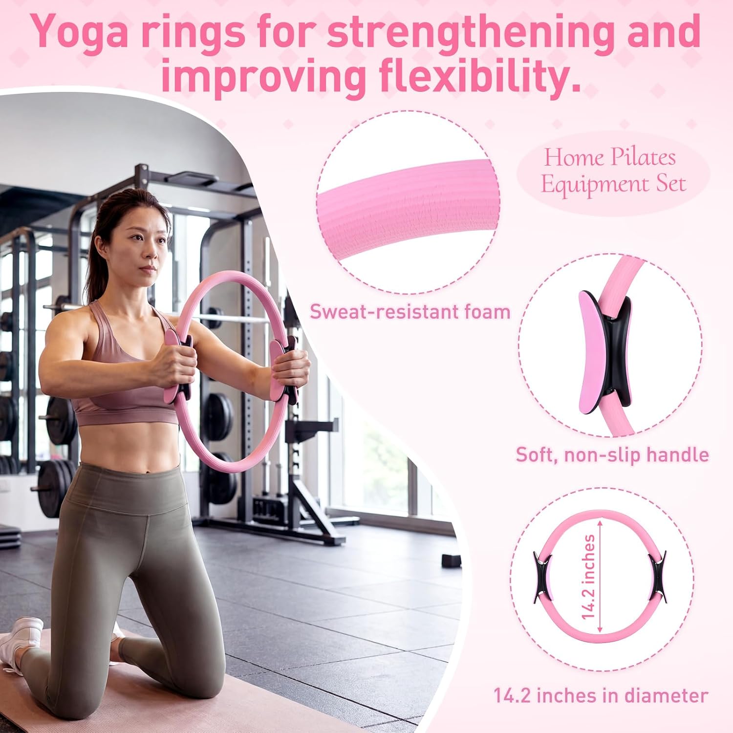 11 Pcs Pink Yoga Accessories S - Pilates Yoga Gifts 评论和价格