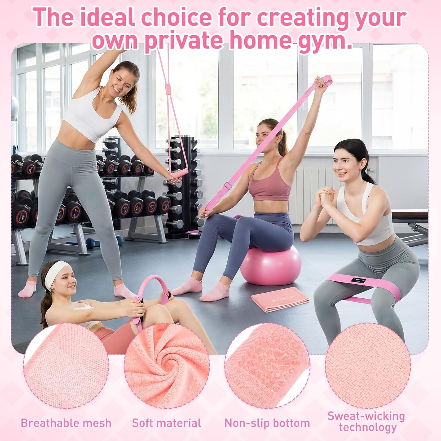 11 Pcs Pink Yoga Accessories S - Pilates Yoga Gifts 评论和价格