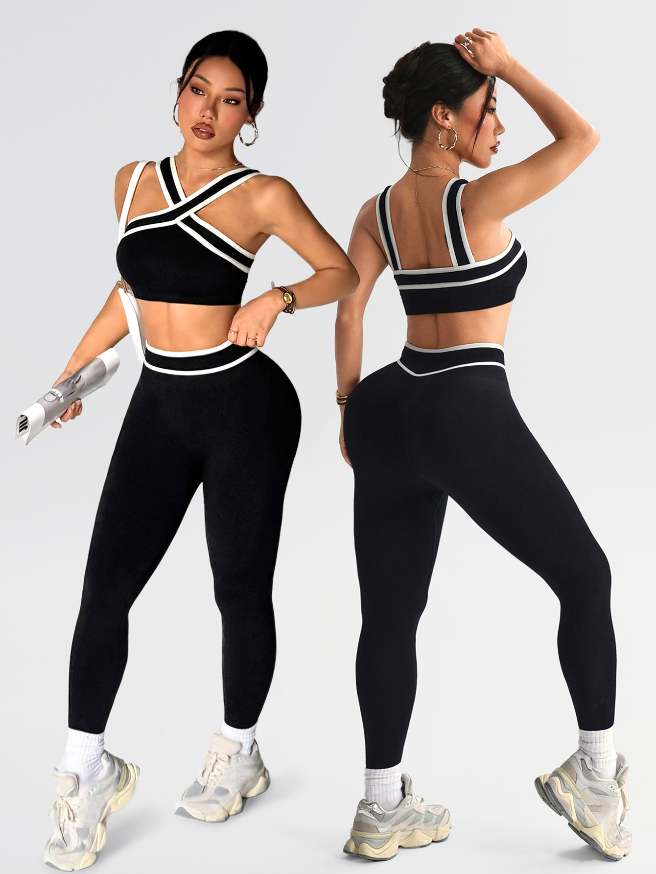 2 pcs Women Seamless Yoga Sets - Pilates Yoga Gear 评论和价格