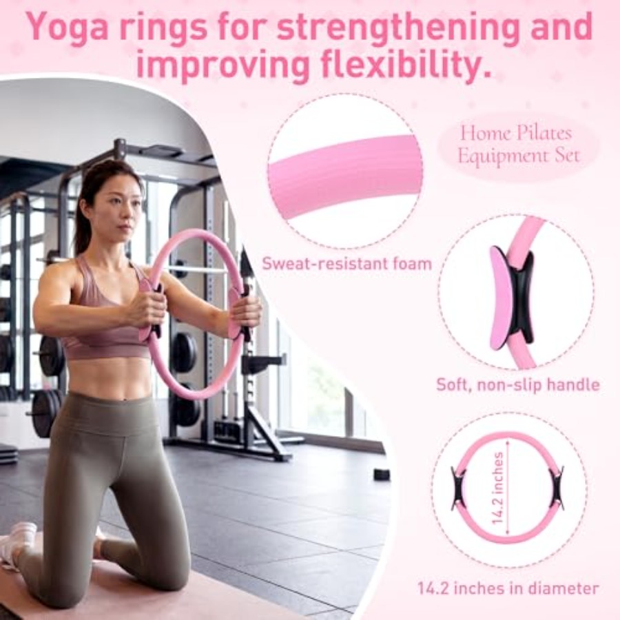 11 Pcs Pink Yoga Accessories S - Pilates Yoga Gifts 评论和价格