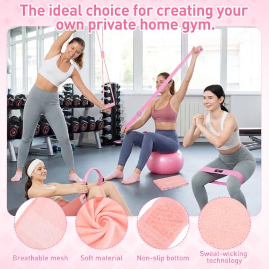11 Pcs Pink Yoga Accessories S - Pilates Yoga Gifts 评论和价格